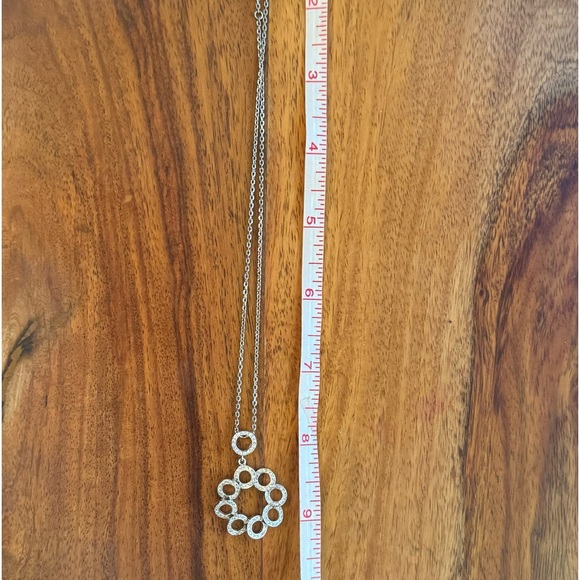 Circles Pave Silver NECKLACE NWT - Picture 7 of 9